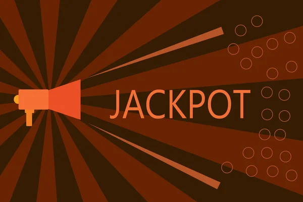 Handgeschreven tekst schrijven Jackpot. Begrip betekenis grote geldprijs in spel grote loterij award Gambling gerelateerde — Stockfoto