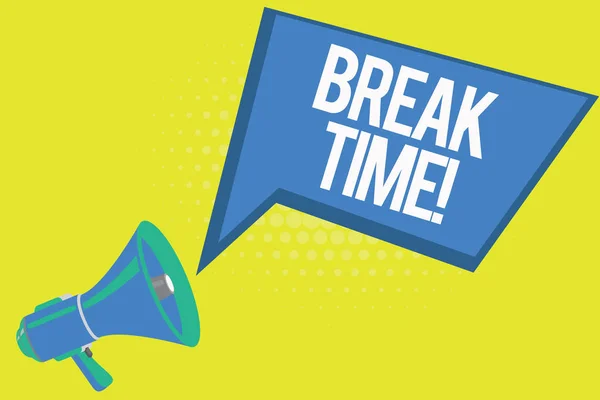 Scrivere testi in Word Break Time. Business concept per il periodo di vacanza riposo Relax Vacanze senza lavoro — Foto Stock