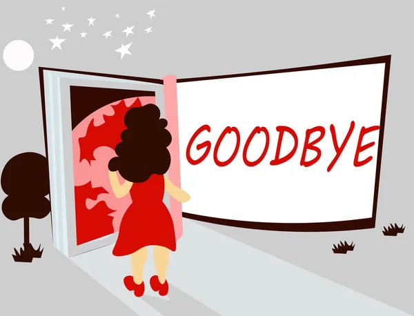 Handskrift text skriver adjö. Begreppet menande hälsning för lämnar farväl se du snart Separation salute — Stockfoto