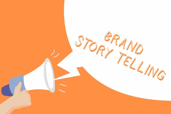 Testo scritto a mano Brand Story Telling. Concetto che significa dare vita a un contenuto coinvolgente di Brandan — Foto Stock