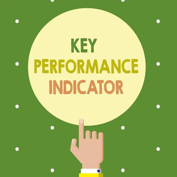 Sinal de texto mostrando indicador de desempenho chave. Foto conceitual quão eficaz se pode alcançar seus objetivos — Fotografia de Stock