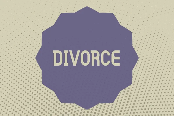 概念性的手写文字显示离婚 商业照片文本婚姻分离破裂分歧的法律消解 — 图库照片