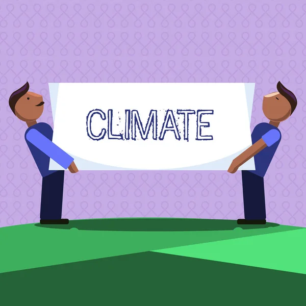 Word writing text Climate. Business concept for Weather conditions in area over long periods of time Temperature — Stock Photo, Image