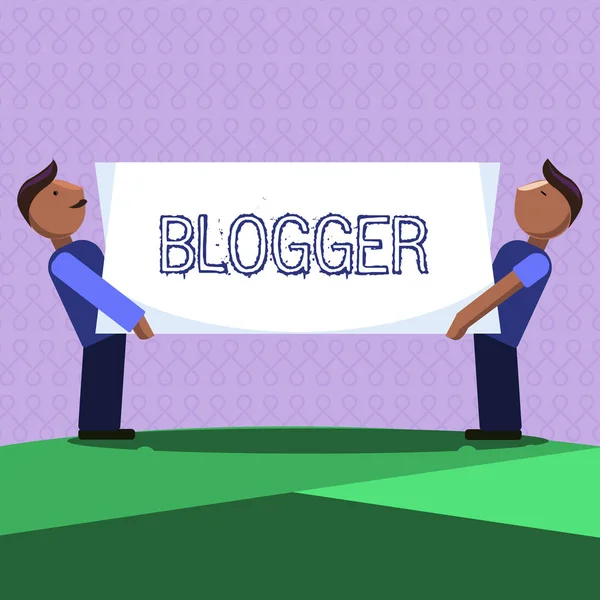 Parola di scrittura di testo Blogger. Business concept per Persona che scrive regolarmente materiale per un blog Scrittore online — Foto Stock