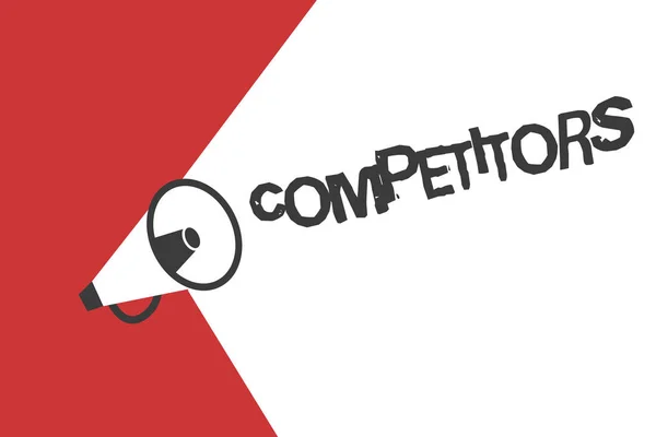 Word writing text Competitors. Business concept for Persons takes part in sporting contest commercial competition — Stock Photo, Image