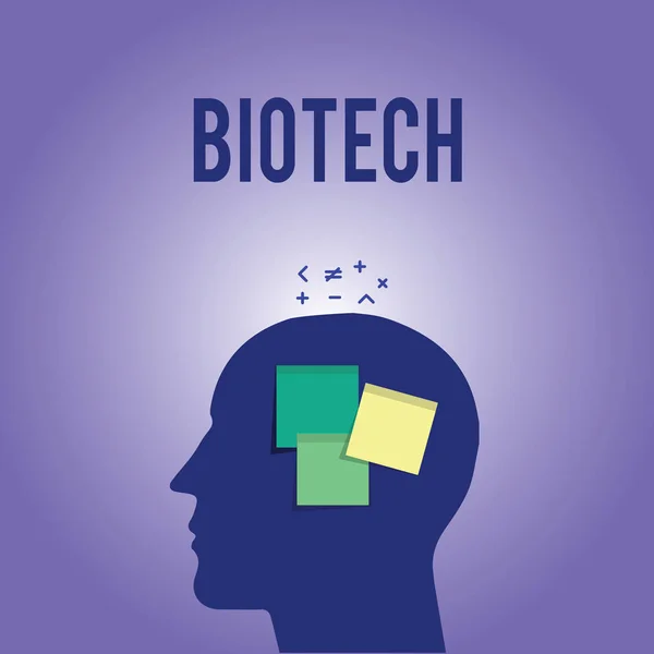 Текст для написания слов Biotech. Бизнес-концепция для анализа биологических процессов — стоковое фото