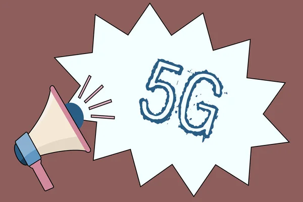 Текст почерку 5G. Концепція означає наступне покоління мобільних мереж після 4G LTE Швидке з'єднання — стокове фото