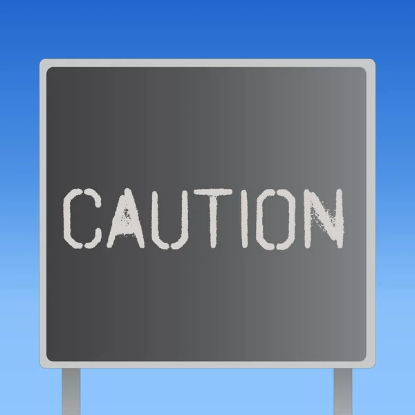 Word writing text Caution. Business concept for Care taken to avoid danger or mistakes Warning sign Prevention — Stock Photo, Image