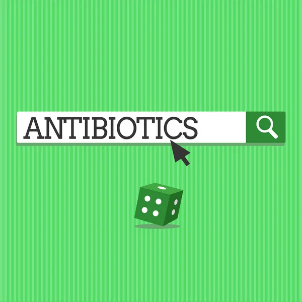 Ecriture conceptuelle montrant les antibiotiques. Texte de la photo d'affaires Médicament utilisé dans le traitement et la prévention des infections bactériennes — Photo