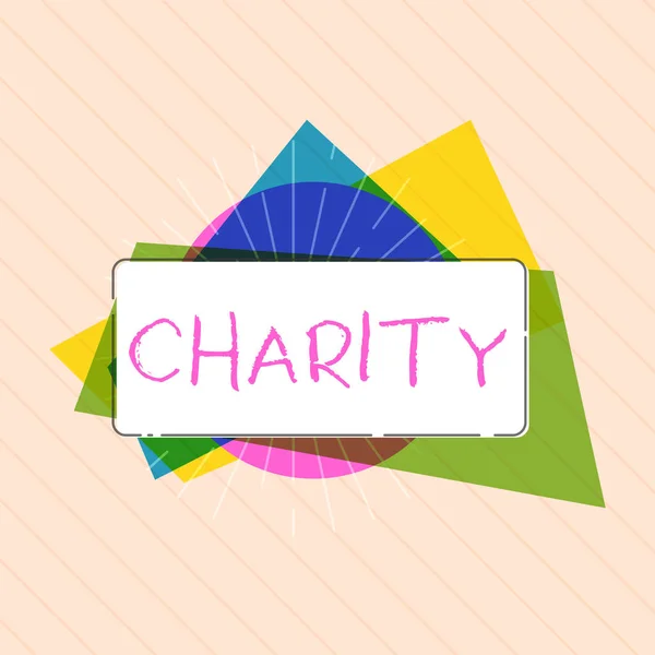 Письменный текст Благотворительность. Концепция организации помогает собрать деньги на поддержку нуждающихся — стоковое фото