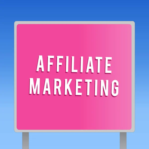 Text sign showing Affiliate Marketing. Conceptual photo Promoting another demonstratings product Earning a Commission