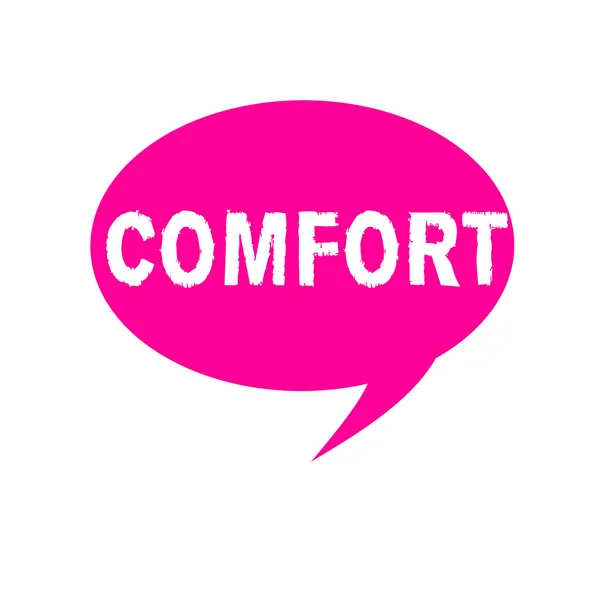 Word tekst intoetsen Comfort. Businessconcept voor fysieke verlichten vrijheid van pijn ontspanning rust comfortabel — Stockfoto