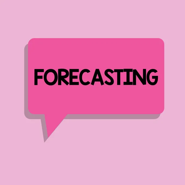 Handskrift text Forecasting. Begrepp som betyder förutsäga uppskattning en framtida händelse eller trend baserat på presentera data — Stockfoto
