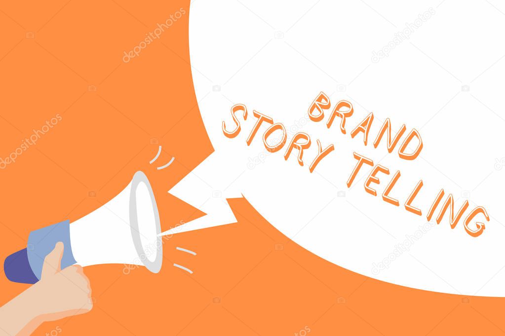 Handwriting text Brand Story Telling. Concept meaning Breathing Life into a Brandan Engaging Content