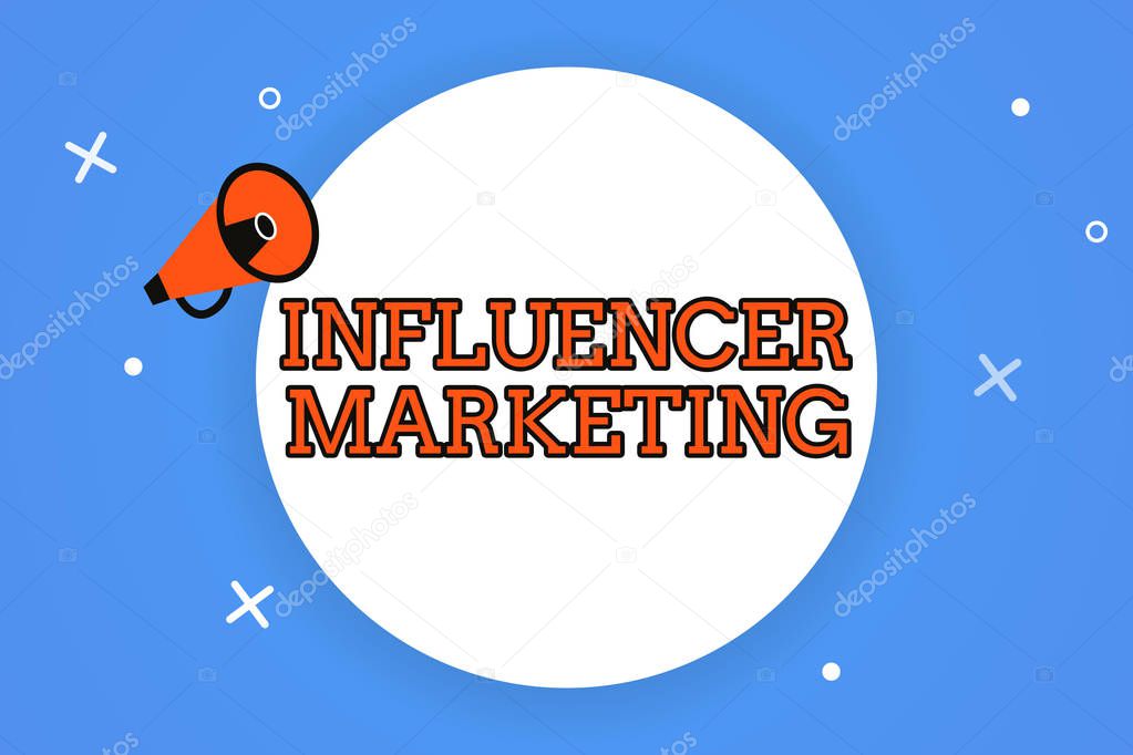 Word writing text Influencer Marketing. Business concept for Endorser who Influence Potential Target Customers