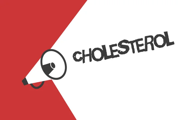 Szöveg írása koleszterin szó. Üzleti koncepció jelen lévő állati sejtek és testfolyadékok szteroid alkohol — Stock Fotó