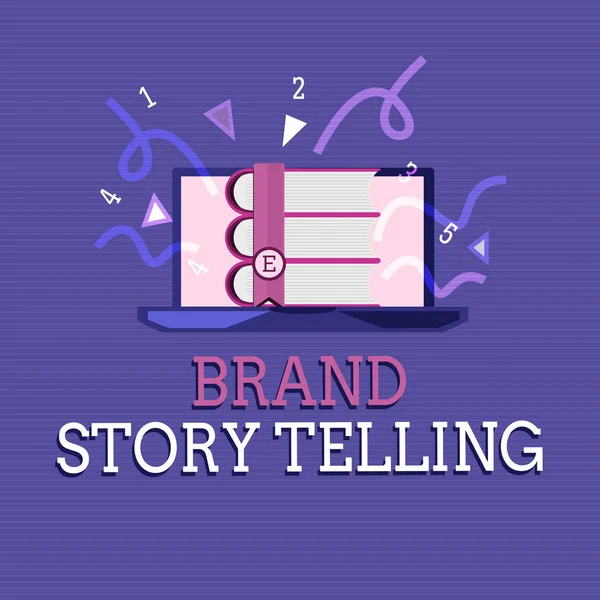 Signo de texto que muestra Brand Story Telling. Foto conceptual Respirando vida en un Brandan Contenidos atractivos — Foto de Stock