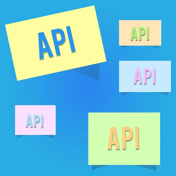 Conceptuele hand schrijven tonen Api. Zakelijke foto presentatie van hulpmiddelen voor het bouwen van software Computer programming routines protocollen — Stockfoto