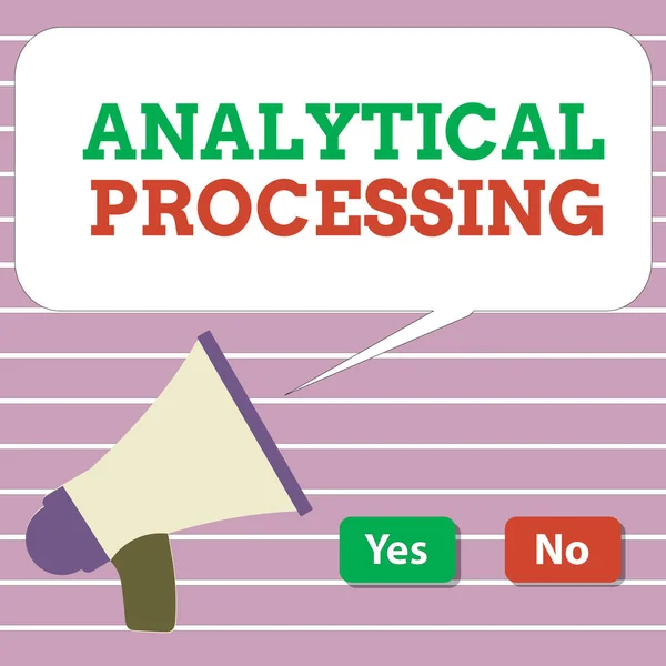 Texto de escrita Processamento Analítico. Conceito que significa facilmente Ver Escrever Relatórios Mineração de Dados e Descoberta — Fotografia de Stock