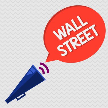 Kavramsal el Wall Street gösterilen yazma. İş fotoğraf vitrine Ev New York Menkul Kıymetler Borsası Brokerages karargahı