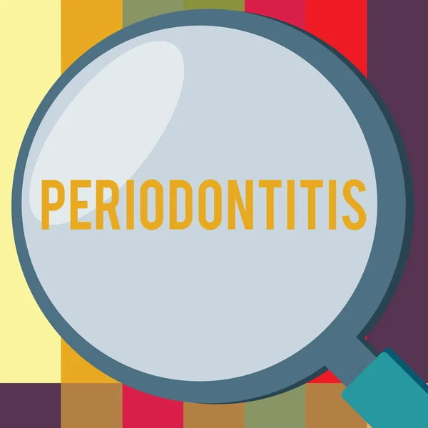 Word writing text Periodontitis. Business concept for Swelling of the tissue around the teeth Shrinkage of the gums