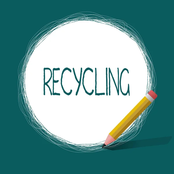 Escritura manual conceptual que muestra el reciclaje. Texto de la foto comercial Conversión de residuos en material reutilizable para proteger el medio ambiente — Foto de Stock
