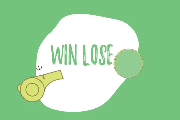 Signe texte montrant Win Lose. Photo conceptuelle Comparez les possibilités et si tout va bien ou mal — Photo