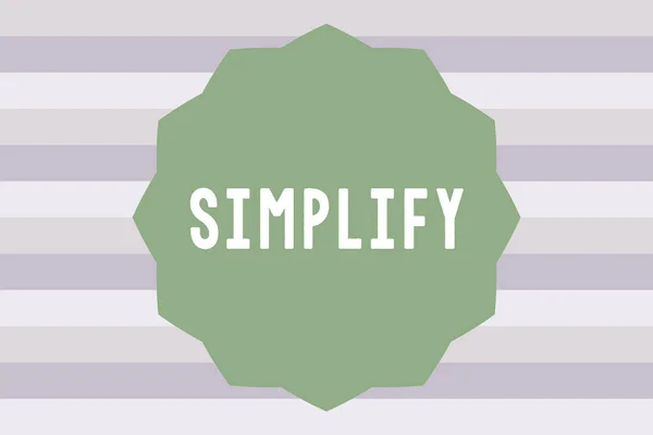 Textová značka ukazující Simplify. Konceptuální fotografie, aby něco jednodušší nebo jednodušší dělat nebo pochopit rozplést — Stock fotografie