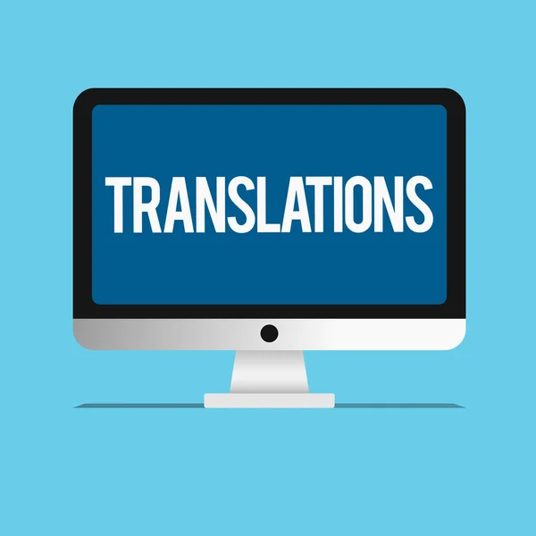 Scrittura concettuale a mano che mostra le traduzioni. Business photo showcase Processo di traduzione di testi da una lingua all'altra — Foto Stock