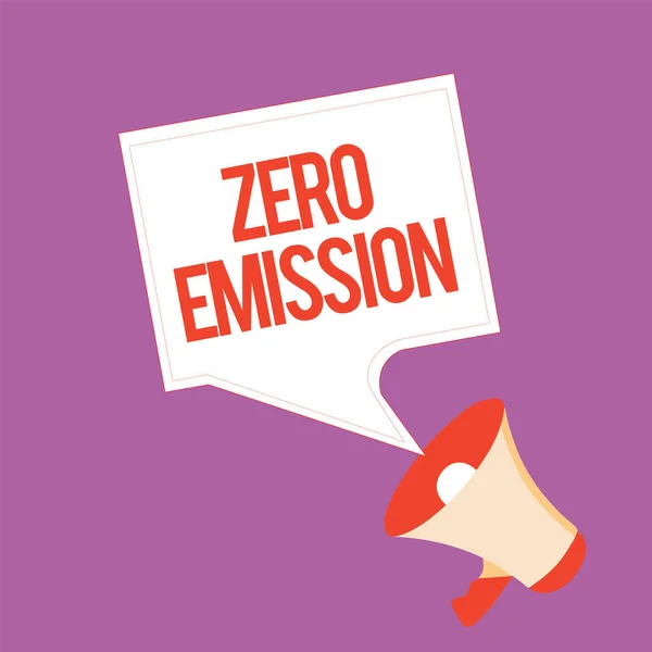 Textzeichen mit Nullemission. Keine schädliche Gasfreisetzung in die Atmosphäre schont die Umwelt — Stockfoto