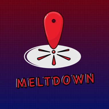 Meltdown gösterilen Not yazma. Felaket Daralt ya da arıza nükleer reaktör kazası vitrine iş fotoğraf