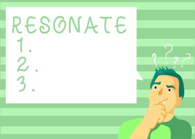 Yankı gösterilen Not yazma. İş fotoğraf vitrine üretmek veya derin tam reverberating ses ile elektrik doldurulması