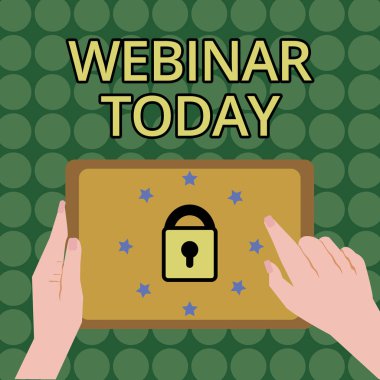 Webinar bugün yazma el yazısı metin. Internet Video konferans gerçekleşir sunu anlam kavramı