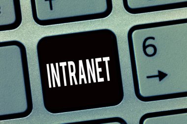 Intranet gösterilen metin işareti. Kavramsal fotoğraf yerel veya sınırlı iletişimleri özellikle özel bir ağ