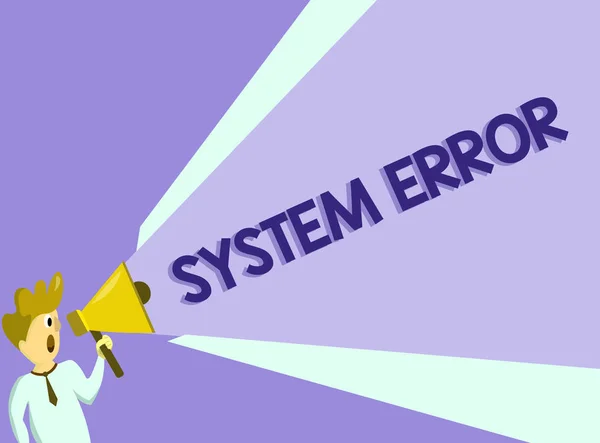 Text sign showing System Error. Conceptual photo Technological failure Software collapse crash Information loss