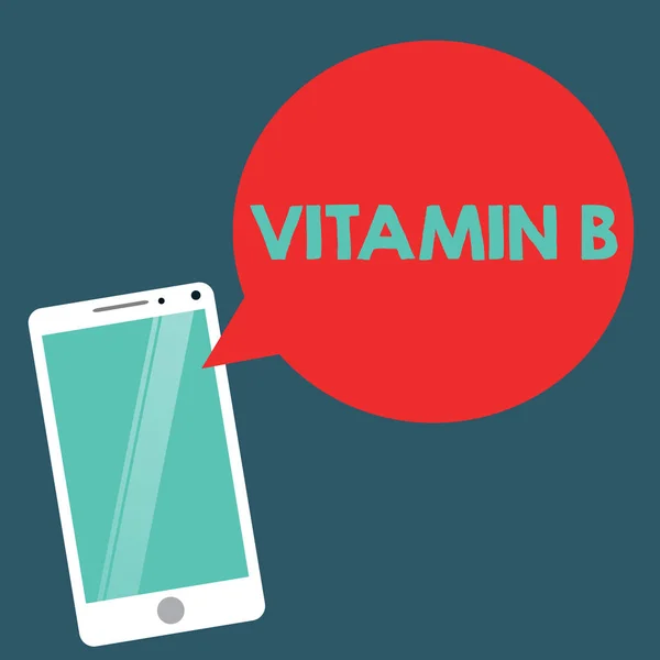 Writing note showing Vitamin B. Business photo showcasing Nutrient that helps keep the body nerve and blood cells healthy — Stock Photo, Image