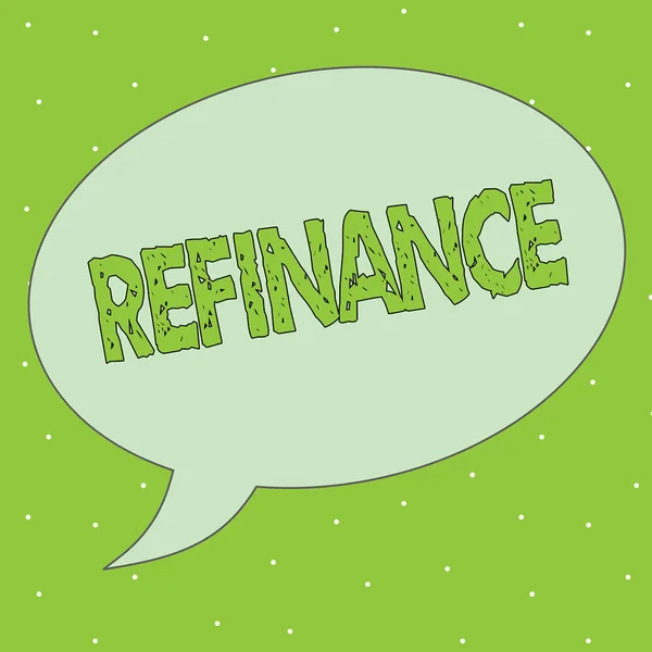 Handwriting text Refinance. Concept meaning Finance again Replacement of existing debt with another one — Stock Photo, Image
