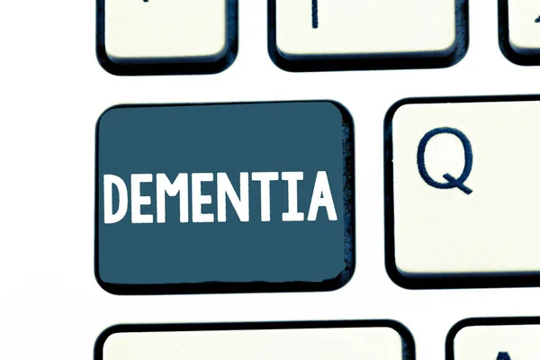 Text sign showing Dementia. Conceptual photo Impairment in memory Loss of cognitive functioning Brain disease — Stock Photo, Image