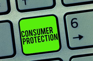 Text sign showing Consumer Protection. Conceptual photo Fair Trade Laws to ensure Consumers Rights Protection clipart