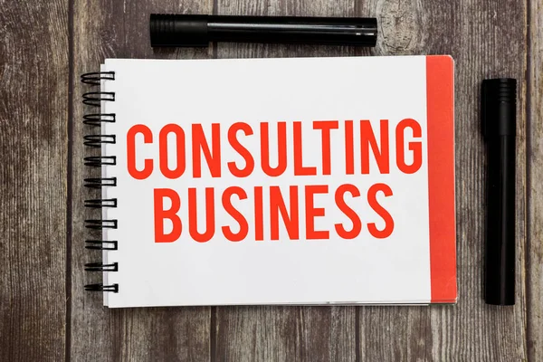 Woord schrijven tekst Consulting Business. Bedrijfsconcept voor Consultancy Firma Experts geven professioneel advies — Stockfoto