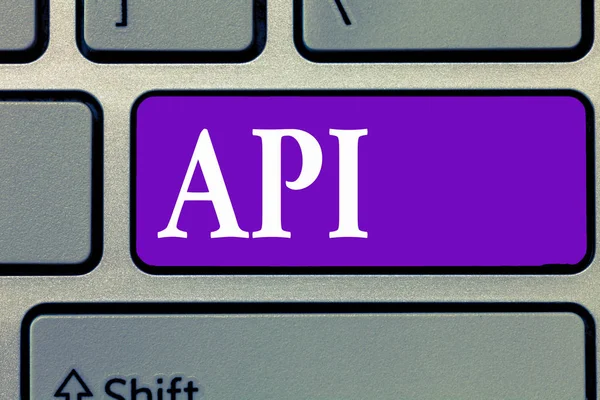단어 쓰기 텍스트 Api입니다. 소프트웨어 컴퓨터 프로그래밍 루틴 프로토콜을 구축 하기 위한 도구에 대 한 비즈니스 개념 — 스톡 사진