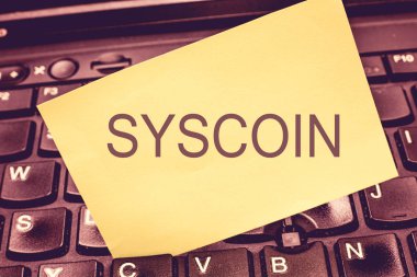 Syscoin yazma el yazısı metin. Cryptocurrency Blockchain dijital Döviz Alım Tradeable belirteci anlam kavramı