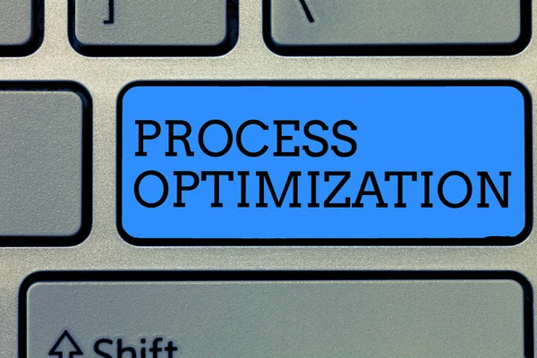 Text sign showing Process Optimization. Conceptual photo Improve Organizations Efficiency Maximize Throughput