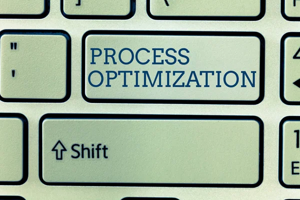 Escritura manual conceptual que muestra la optimización del proceso. Exhibición de fotos de negocios Mejorar la eficiencia de las organizaciones Maximizar el rendimiento — Foto de Stock