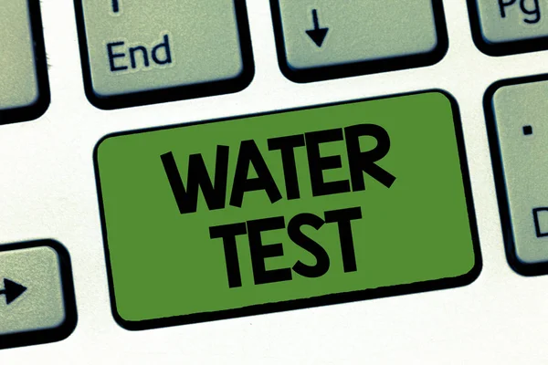 Text tecken visar vatten Test. konceptuella foto provtagning av olika flytande strömmar och analys av deras kvalitet — Stockfoto