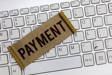 Ödeme yazma el yazısı metin. Birisi ya da bir şey vermek para son satınalma ödeme işlemi anlam kavramı