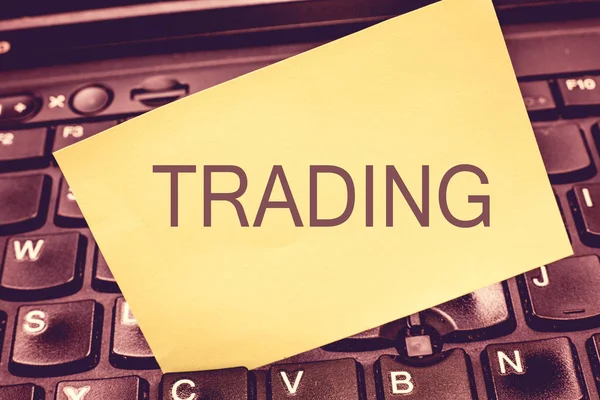 Rukopis textu psaní obchodování. Koncept význam akce na nákup prodej zboží služeb souvisejících na trhu Forex — Stock fotografie