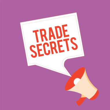 Ticari sırlar gösterilen metin işareti. Kavramsal fotoğraf tekniği analysisufacturing bir şirket tarafından kullanılan ürünleri