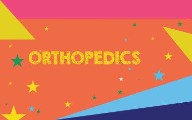 Kavramsal El Ortopedi gösterilen yazma. Tıbbi uzmanlık deformiteleri düzeltilmesi ile ilgili vitrine iş fotoğraf