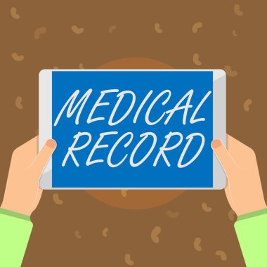 Kavramsal el tıbbi kayıt gösterilen yazma. İş fotoğraf gösteren bir s hakkında bilgi yazılı sırada sağlık metindir